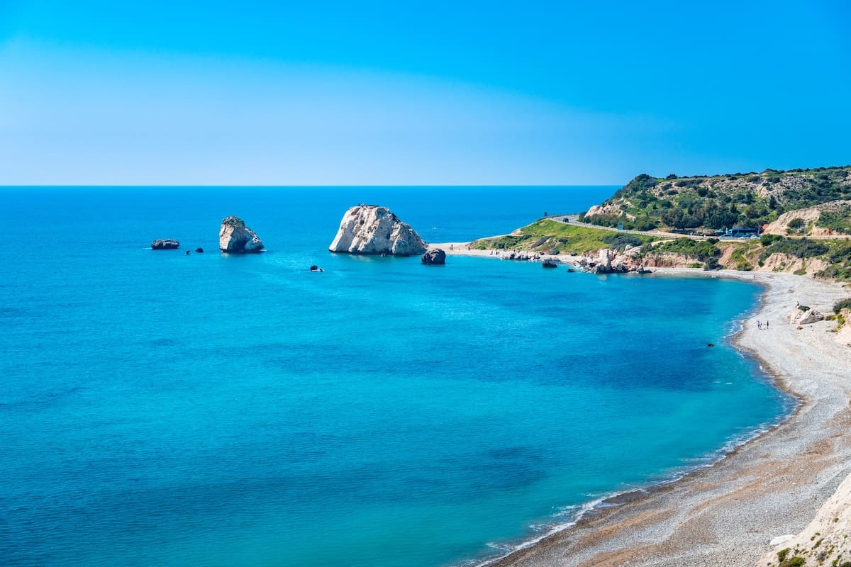 Petra tou Romiou "Rock of the Roman", also known as Aphrodite's Rock. Copyright: Cyprus Ministry of Tourism