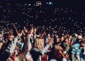 Crowd at an outdoor stadium concert